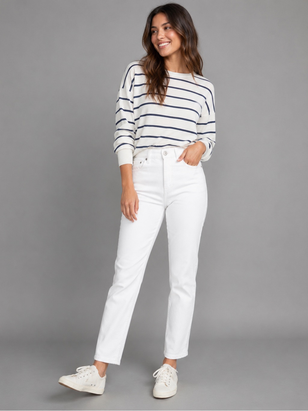 Old Navy O.G. Straight High Rise White Jeans Women’s Size 4 Stretch Denim